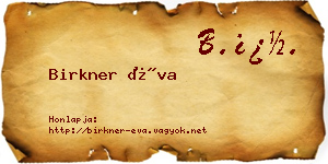 Birkner Éva névjegykártya